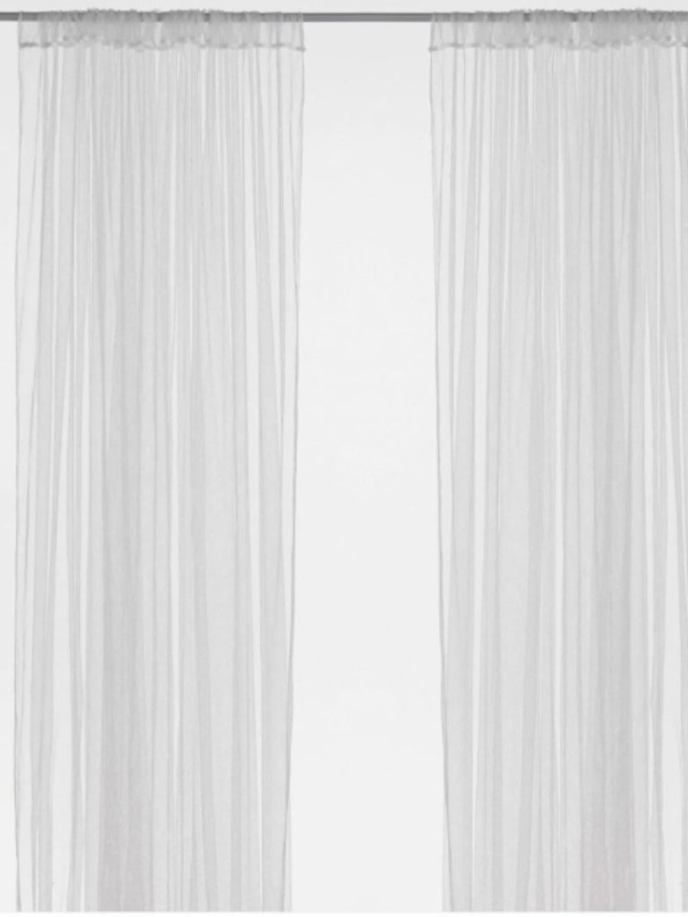 LILL 901.119.80 Sheer curtains, 1 pair, white/with rod pocket, 110x98 "